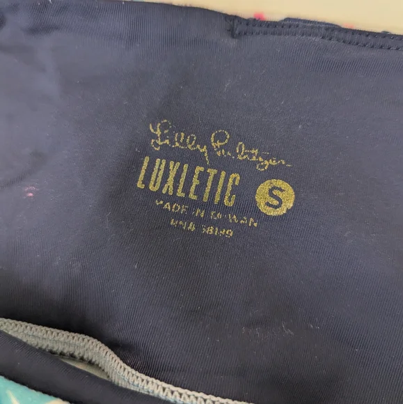 Lilly Pulitzer Blue and Pink Patterned Leggings Party In Paradise Small - Picture 7 of 7